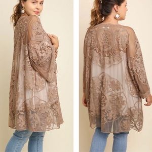 Tan Lace Kimono